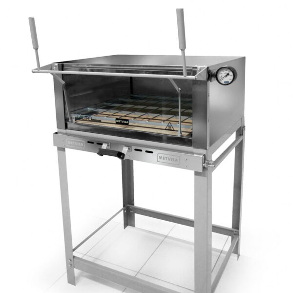 HORNO REFRACTARIO DE PISO A GAS METVISA 110CM PUERTA GUILLOTINA